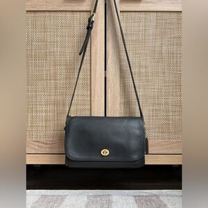 COACH Vintage Ridgefield Black Leather Crossbody Shoulder Bag Handbag Purse 9812